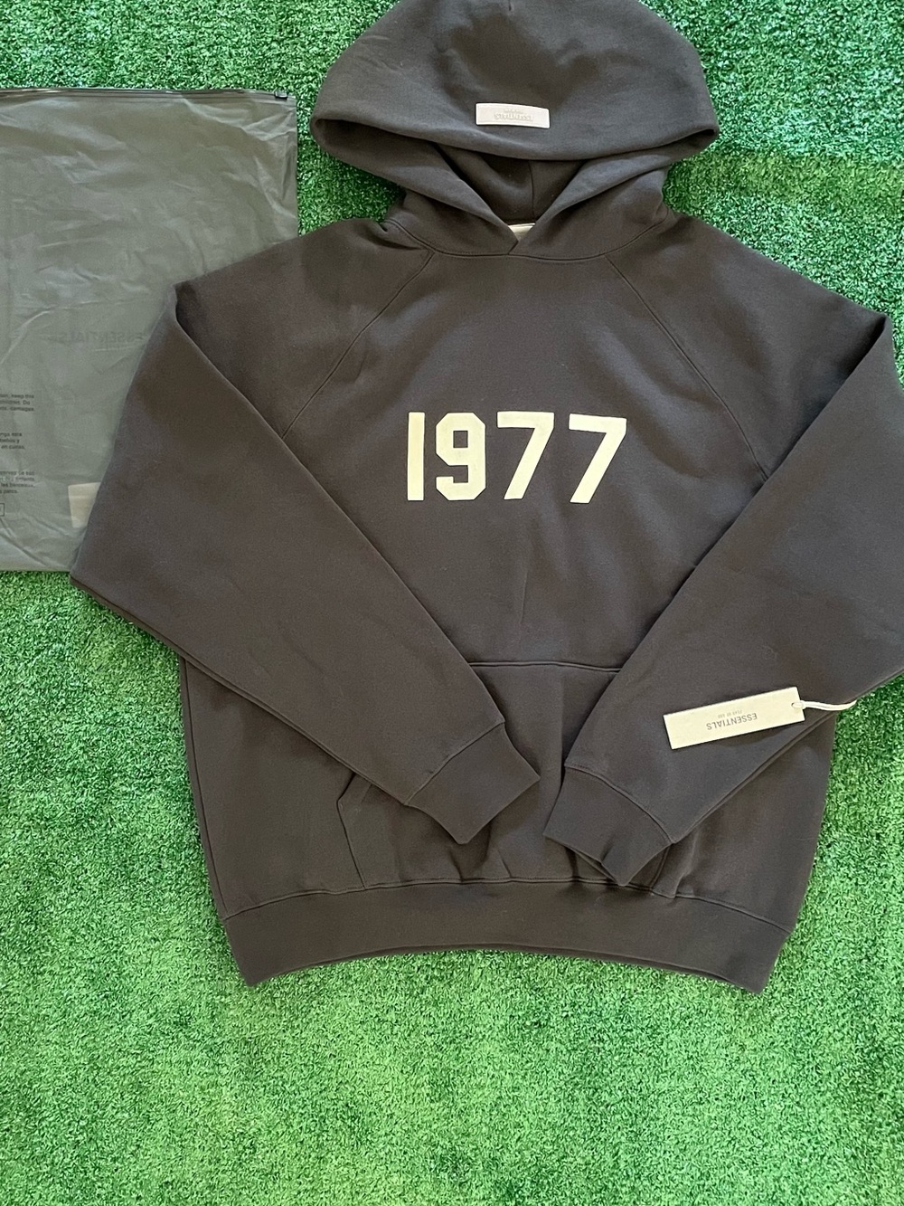 Fear of God Black Hoodie with White 1977 Print